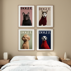 Set of 4 DOGUE Wall Art Prints | Turtlenecks Collection | Fashion Dog Posters | Minimalist Pet Decor