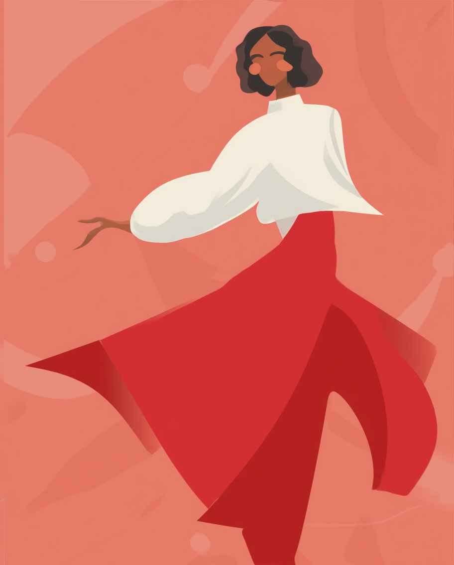 Twirling Dance Figure – Minimalist Art Print