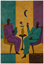 Two Men Conversing | Contemporary Figurative Art Print
