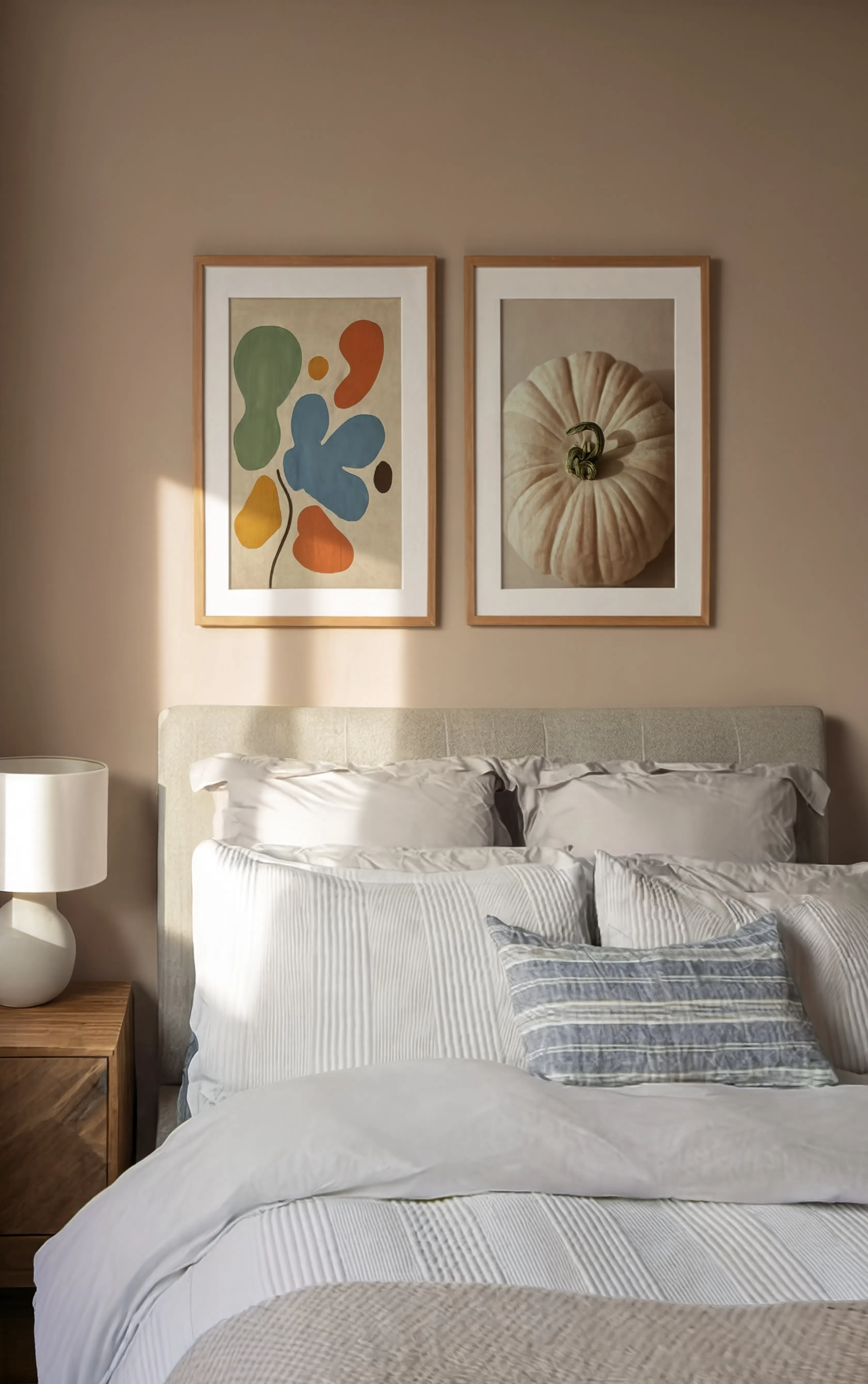 Set of 2 Pumpkin View & Painterly Florals II | Contemporary Botanical & Floral Art Prints