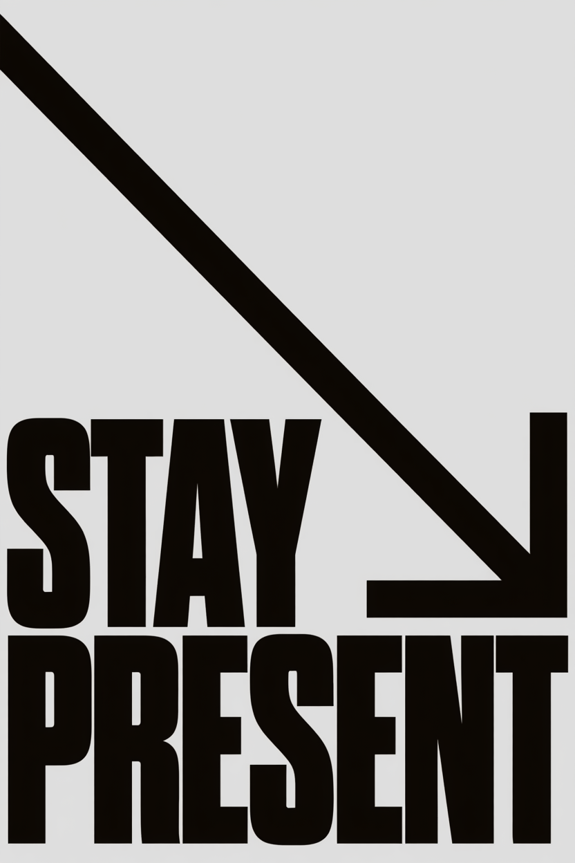 Stay Present – Be Here – Street Style Motivational Poster – Modern Urban Art Print