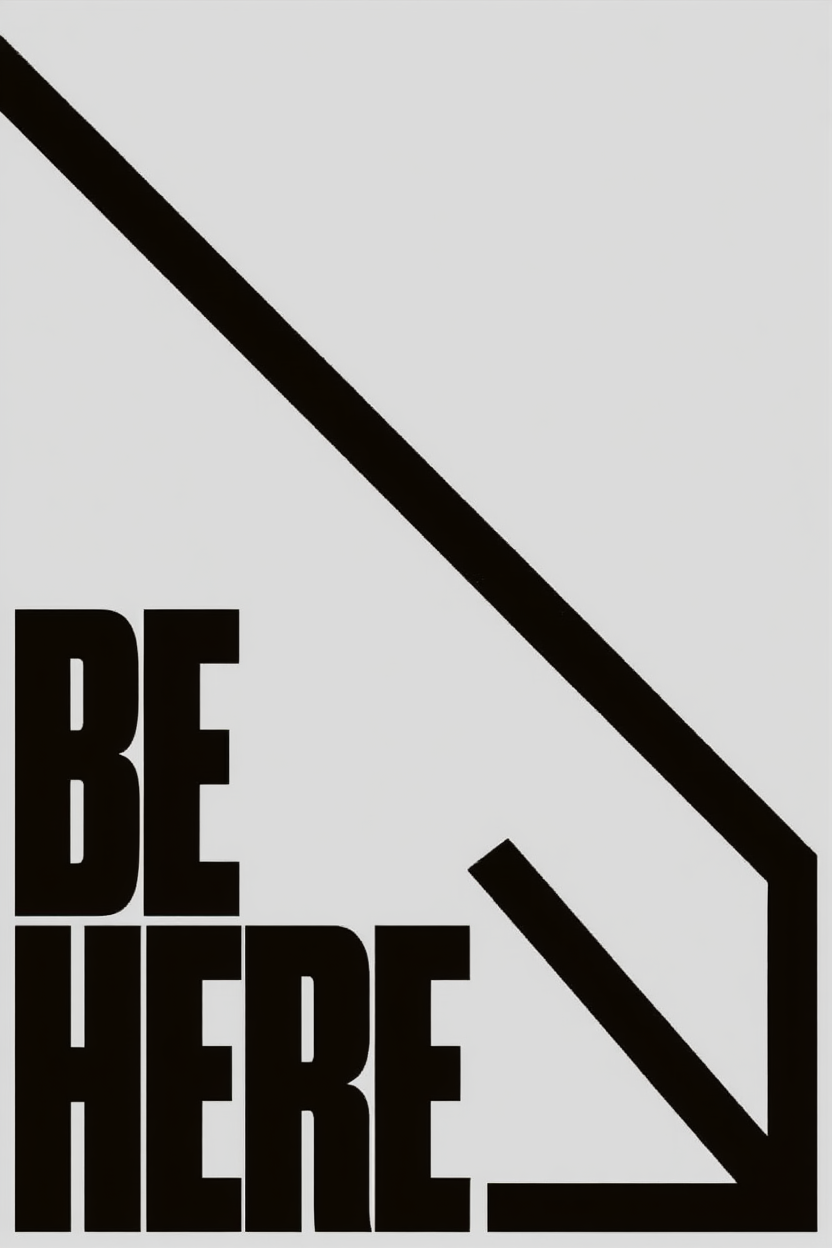 Be Here – Street Style Motivational Poster – Modern Urban Art Print