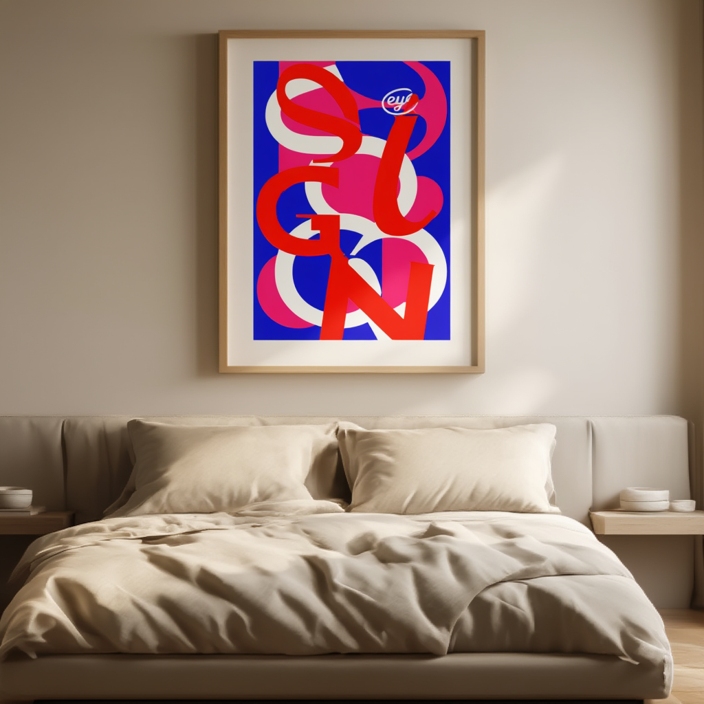Red and Blue Eye – Modern Minimalist Art Print