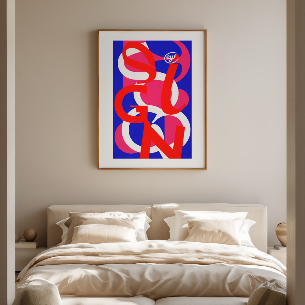 Red and Blue Eye – Modern Minimalist Art Print