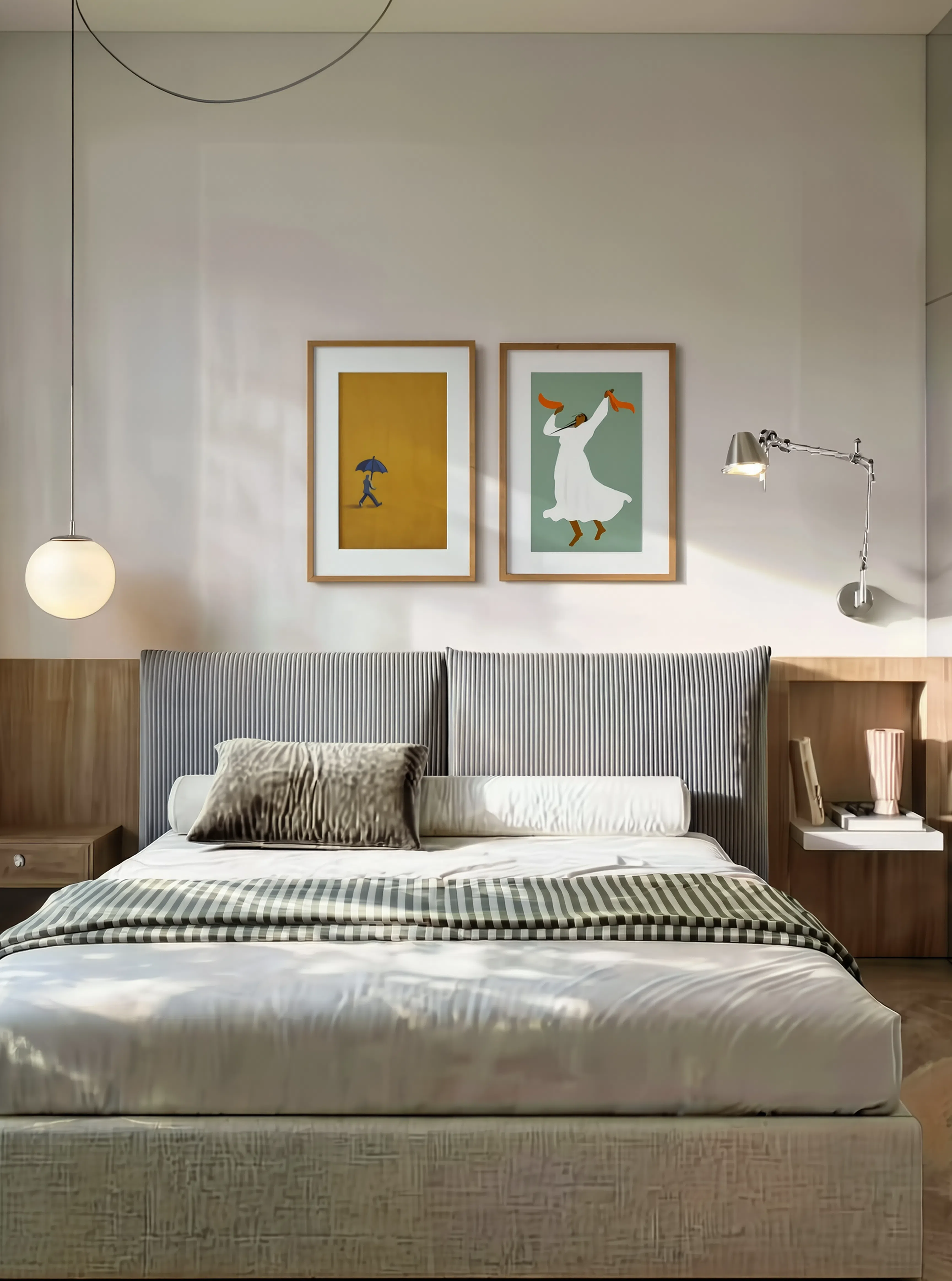 Set of 2 Colorful Abstract & Minimalist Art Prints – Constructed Intersections & Jumping for Joy Gallery Set