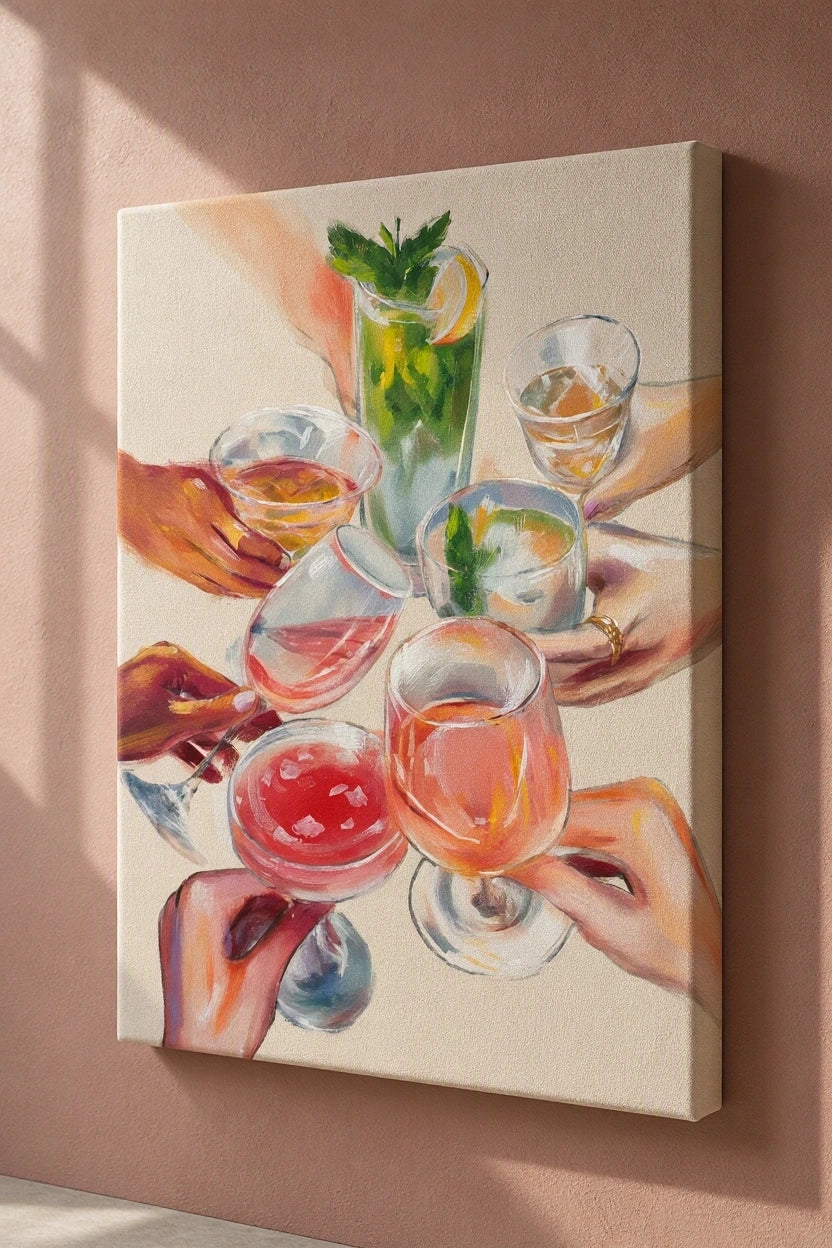 Canvas Print Shared Cocktails, Easy Evenings – Contemporary Social Moments