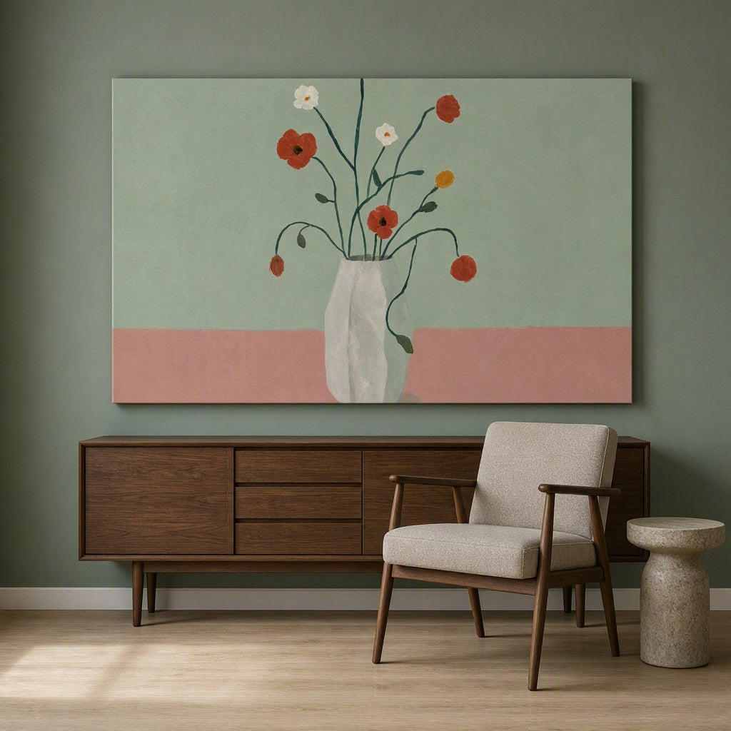 Canvas Print Loose Watercolor Florals I | Contemporary Floral Wall