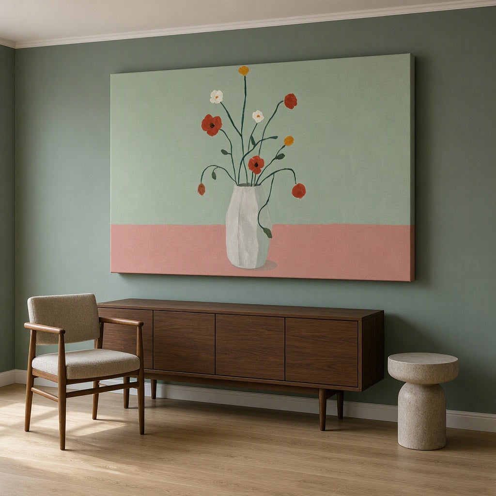 Canvas Print Loose Watercolor Florals I | Contemporary Floral Wall