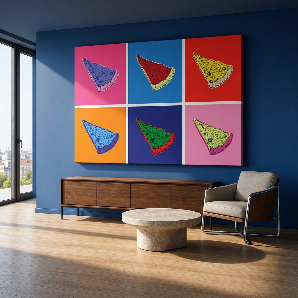 Canvas Print Andy Warhol Style - Slice of Pizza