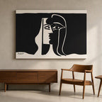 Canvas Print Monochrome Muses Black and White Line Art