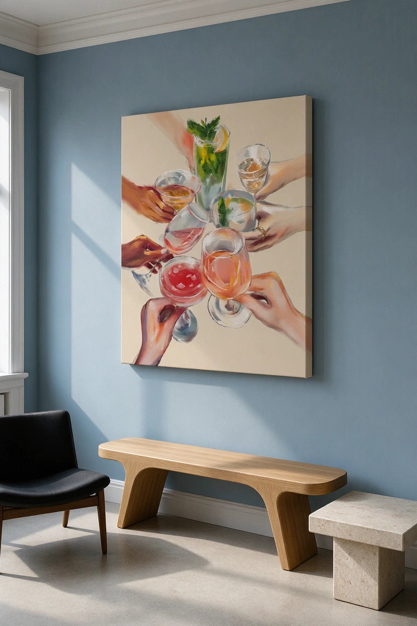 Canvas Print Shared Cocktails, Easy Evenings – Contemporary Social Moments