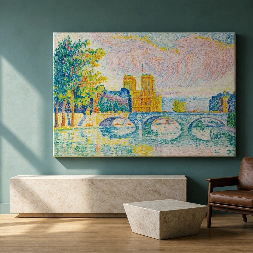 Canvas Print La Cité ‘Paris’ – Paul Signac Poster | Pointillist Neo‑Impressionist Art