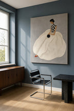 Canvas Print Seated Figure in Cream | Contemporary Figurative