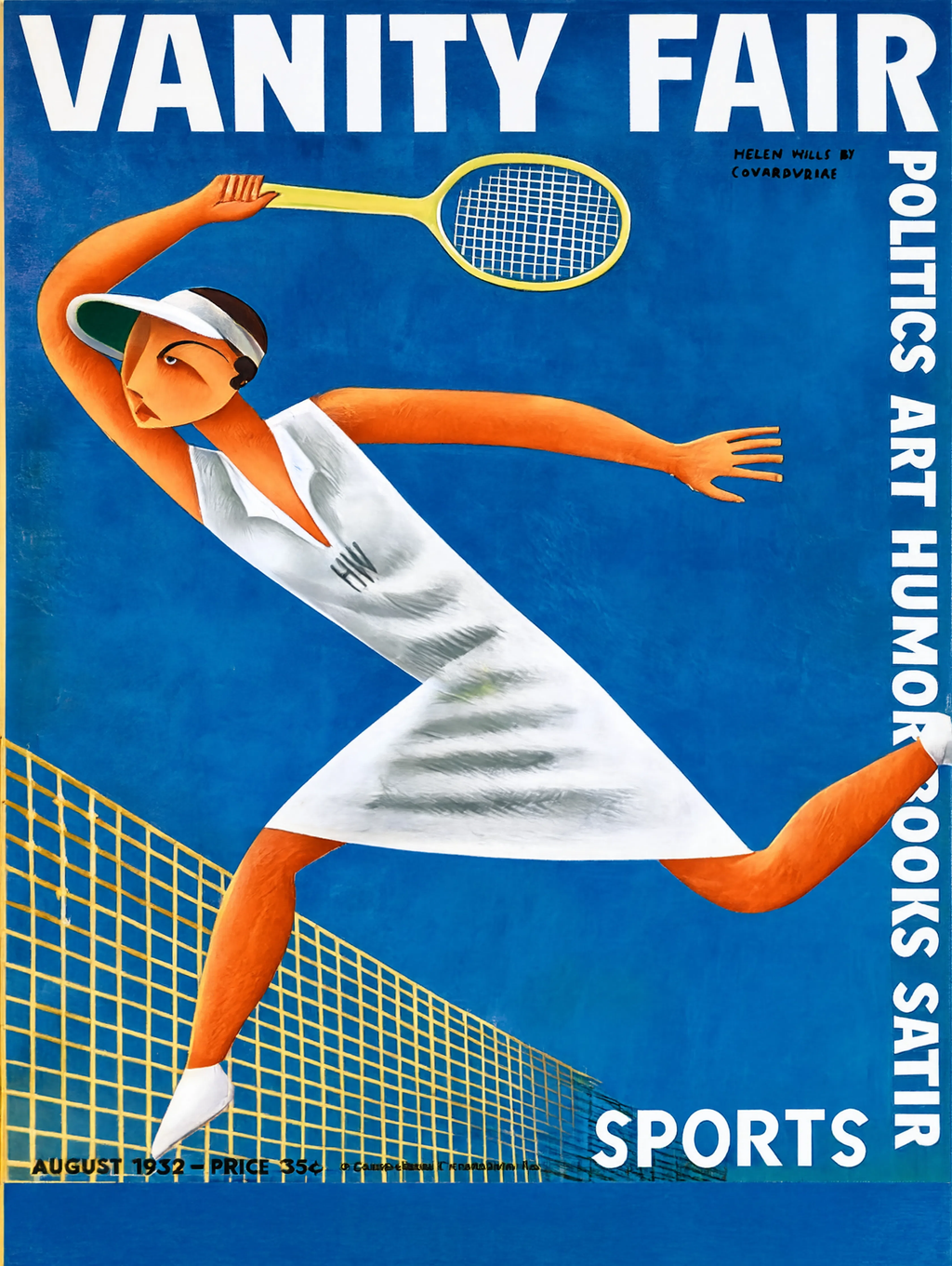 Vintage Vanity Fair August 1932 Cover Print – Politics Art Humor Illustration