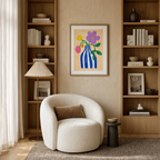 Striped Vase Print | Hue 1 | Contemporary Still Life Wall Art