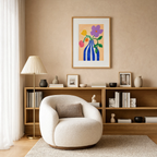 Striped Vase Print | Hue 1 | Contemporary Still Life Wall Art