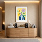 Striped Vase Print | Hue 2 | Contemporary Still Life Wall Art