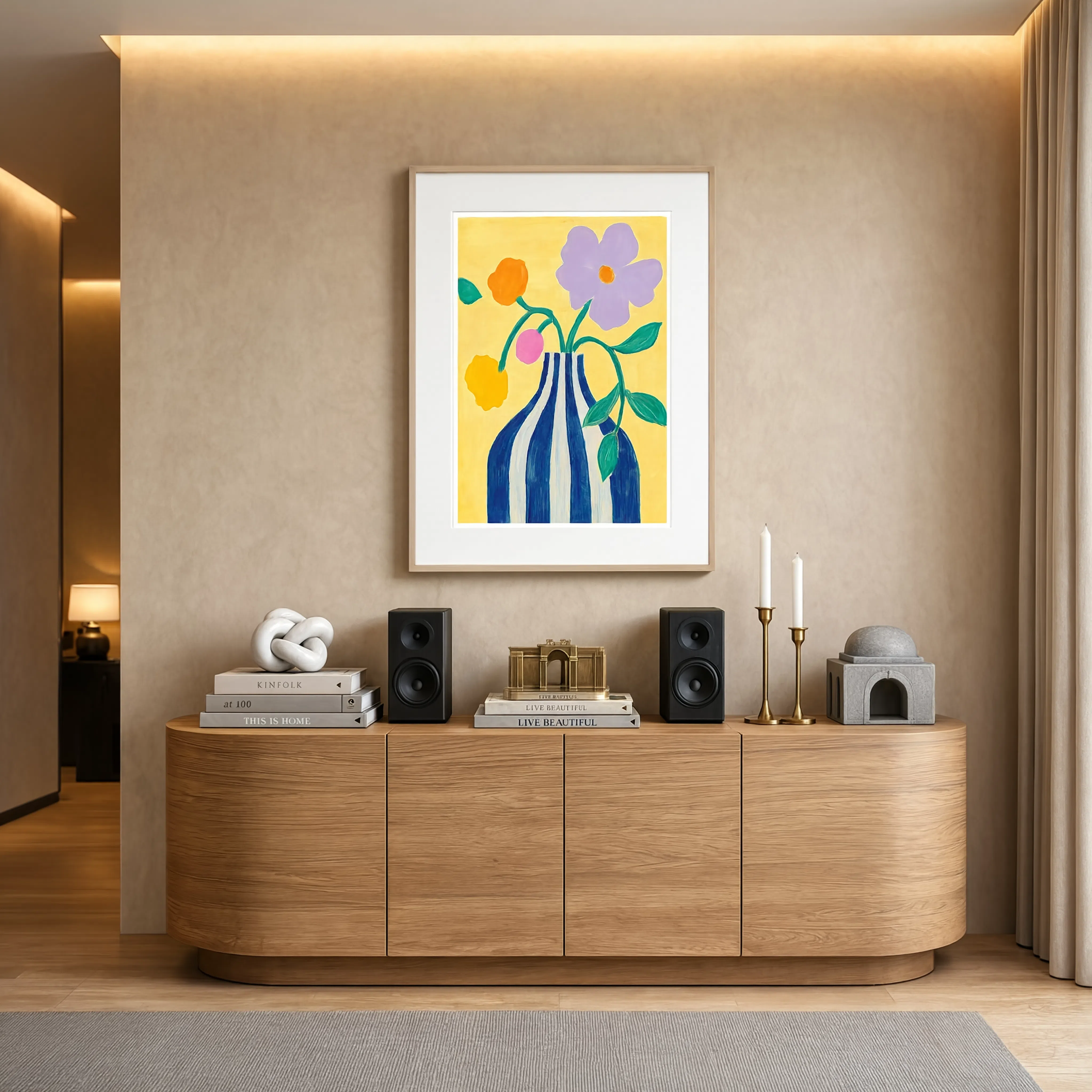 Striped Vase Print | Hue 2 | Contemporary Still Life Wall Art