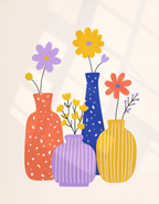 Modern Vase Still-Life Variation I | Contemporary Botanical Wall Art