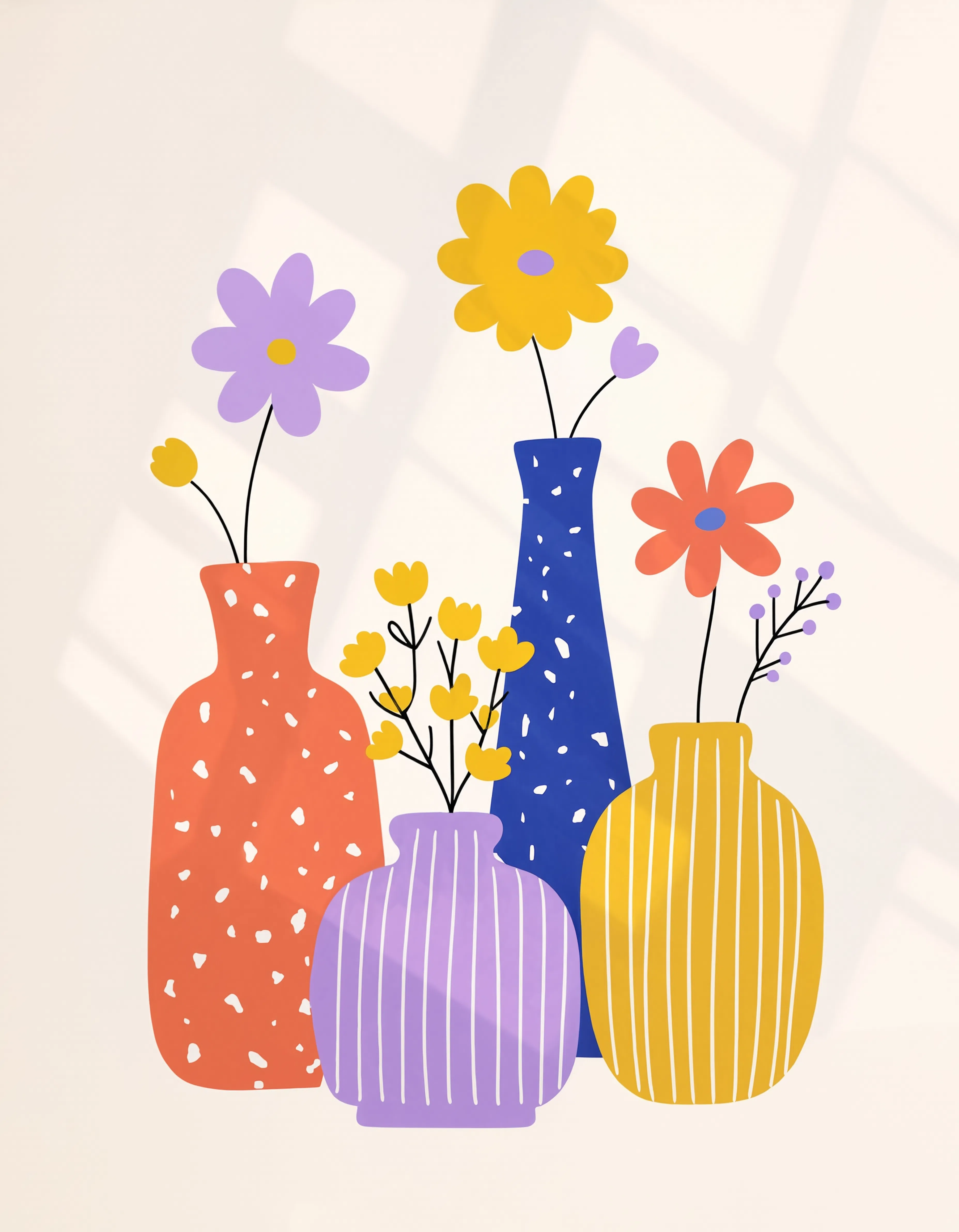 Modern Vase Still-Life Variation I | Contemporary Botanical Wall Art