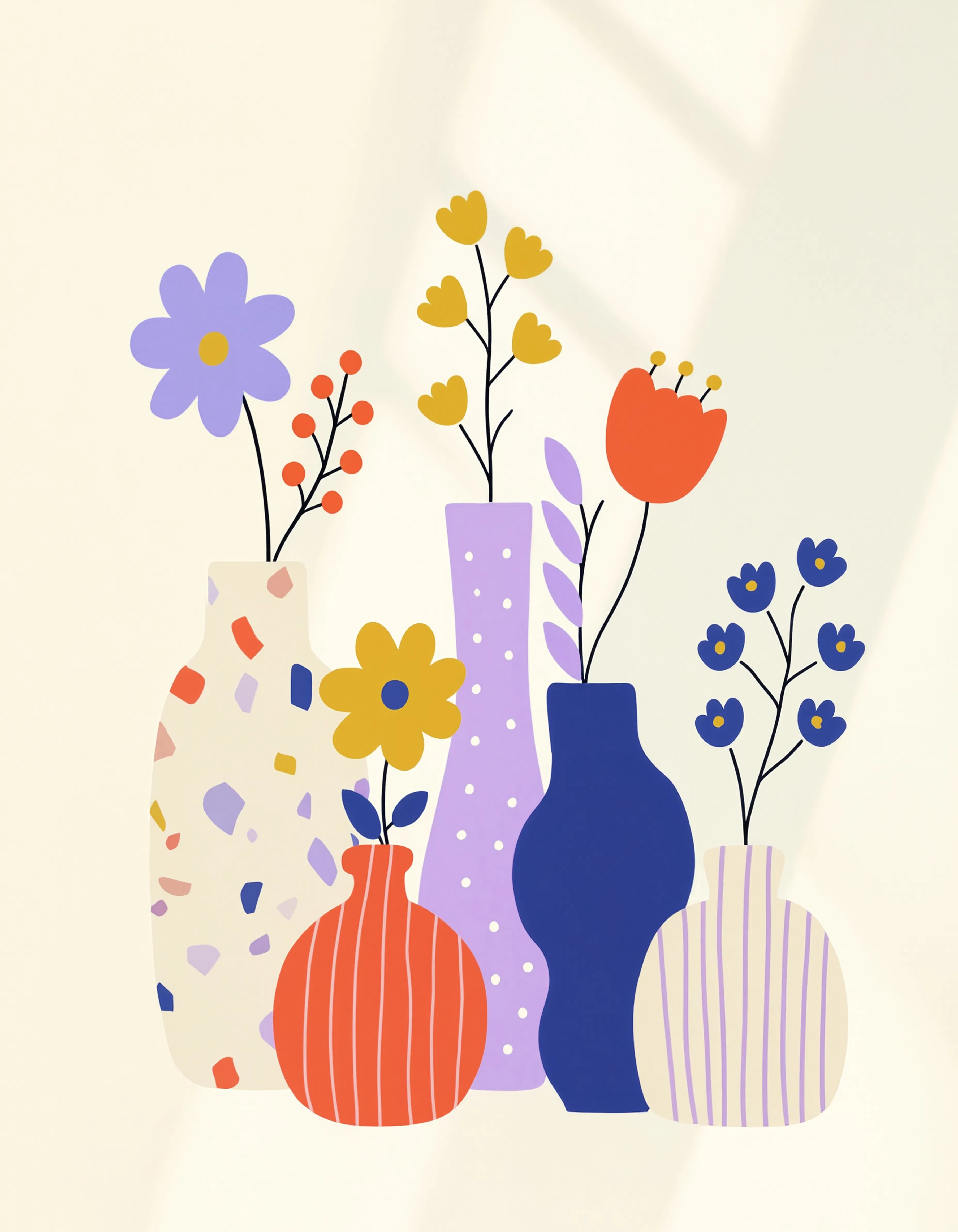 Vase Still-Life Variation II | Contemporary Botanical Wall Art