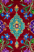 Vibrant Oushak - Crimson Rug Print | Orientalist Art Collection