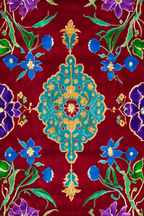 Vibrant Oushak - Crimson Rug Print | Orientalist Art Collection