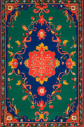 Vibrant Oushak – Emerald Rug Art Print – Orientalist-Inspired Home Decor