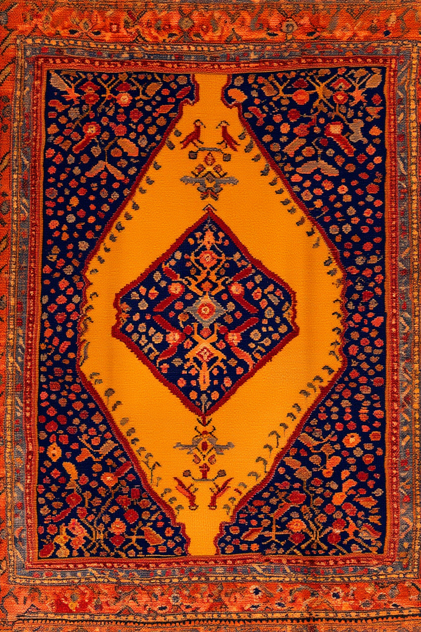 Vibrant Oushak – Saffron Orientalist Rug Print