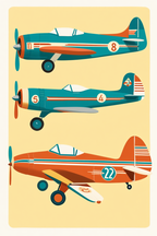 Vintage Airplanes – Minimalist Wall Art Print