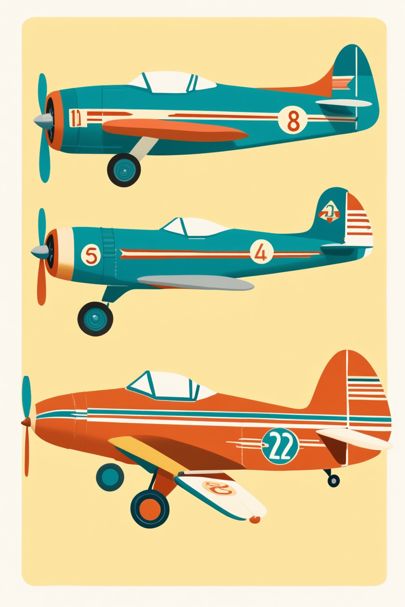 Vintage Airplanes – Minimalist Wall Art Print