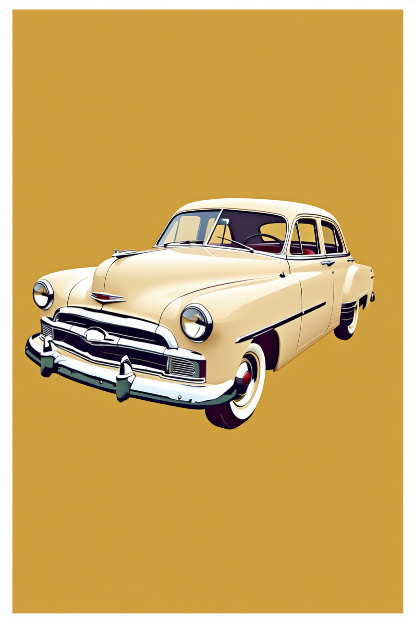 Vintage Wheels Collection – Set of 3 Automotive Art Prints - Hakyarts