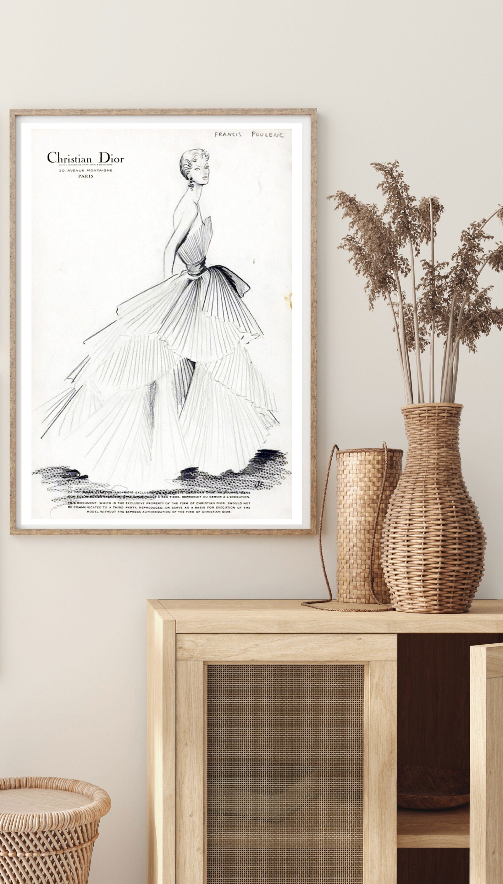 Vintage Christian Dior Poster - Francis Poulenc