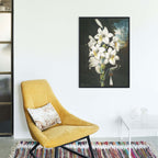Vintage White Flowers Poster - Hakyarts