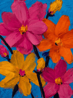 Vivid Blooms II | Contemporary Floral Wall Art Print