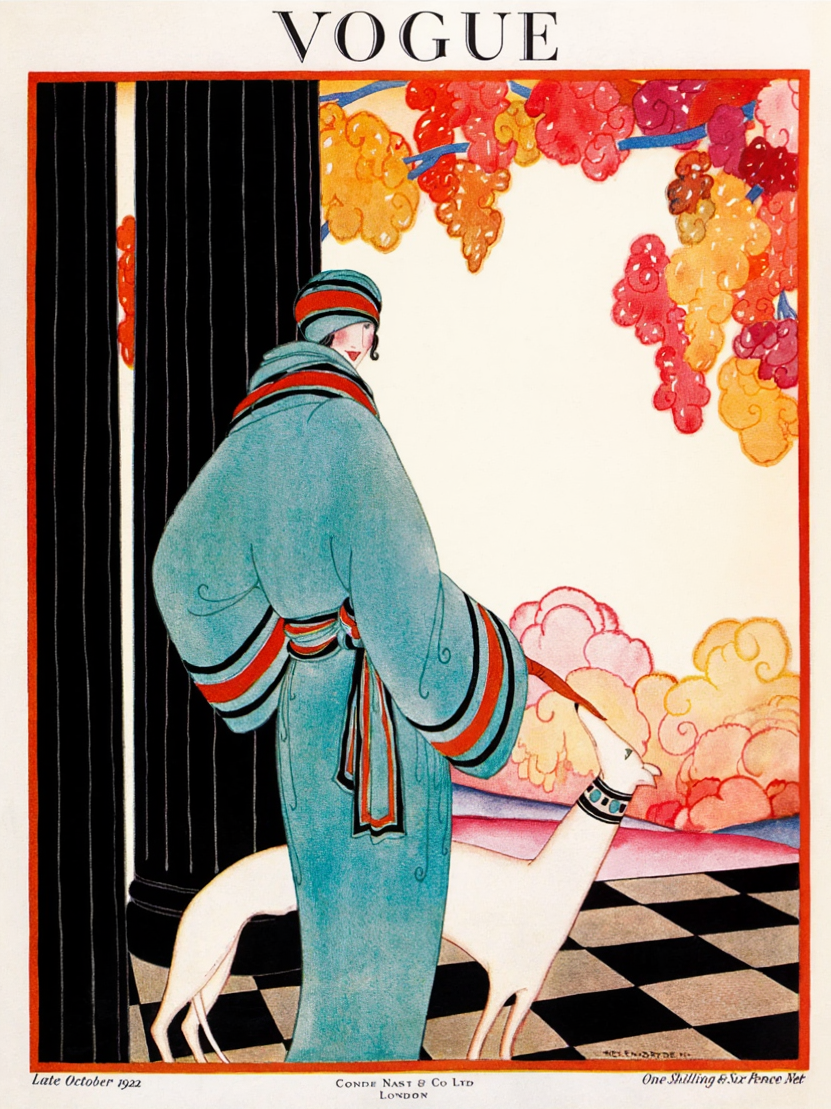 Art Deco Era Vogue Cover 1922 – Classic Fashion Illustration Decor