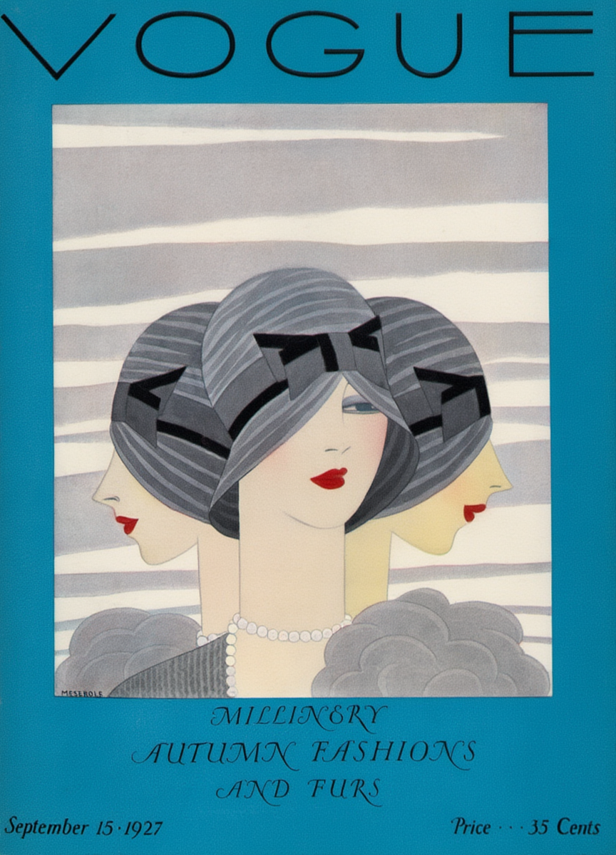 Vogue 1927 Autumn Fashion & Furs – Vintage Editorial Art Print
