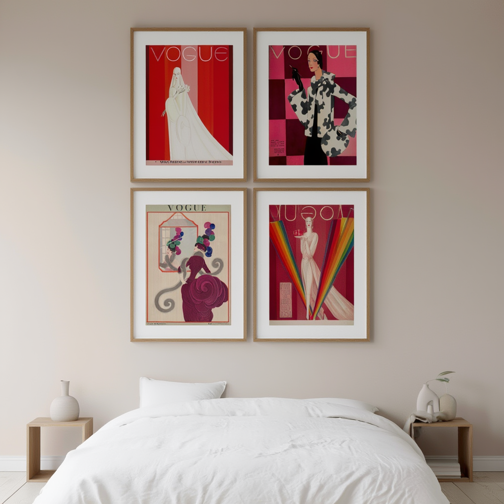 Set of 4 Vintage Vogue Covers – Iconic Fashion Magazine Prints - Hakyarts