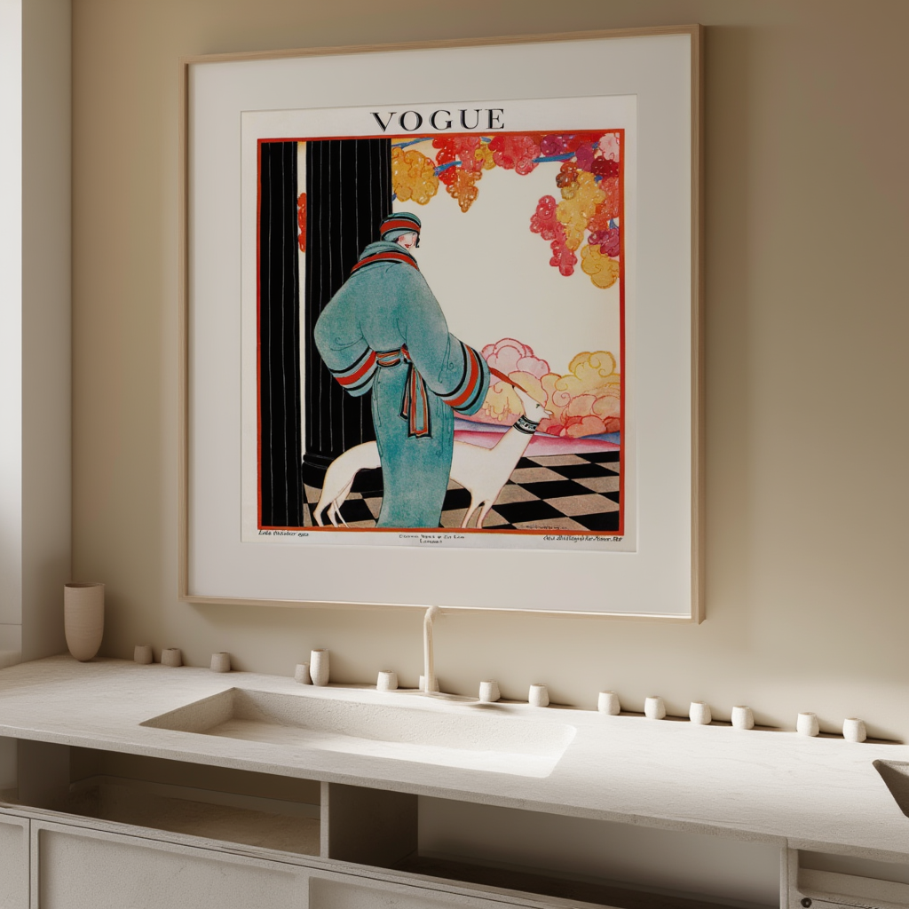 Art Deco Era Vogue Cover 1922 – Classic Fashion Illustration Decor