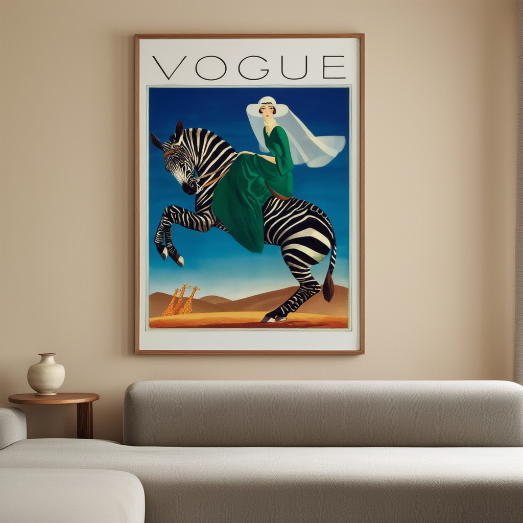 André Édouard Marty – Zebra Vogue Cover Vintage Fashion Poster