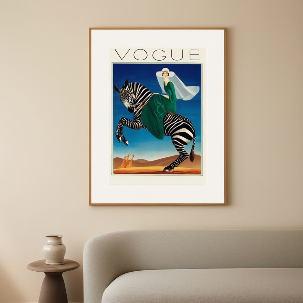 André Édouard Marty – Zebra Vogue Cover Vintage Fashion Poster