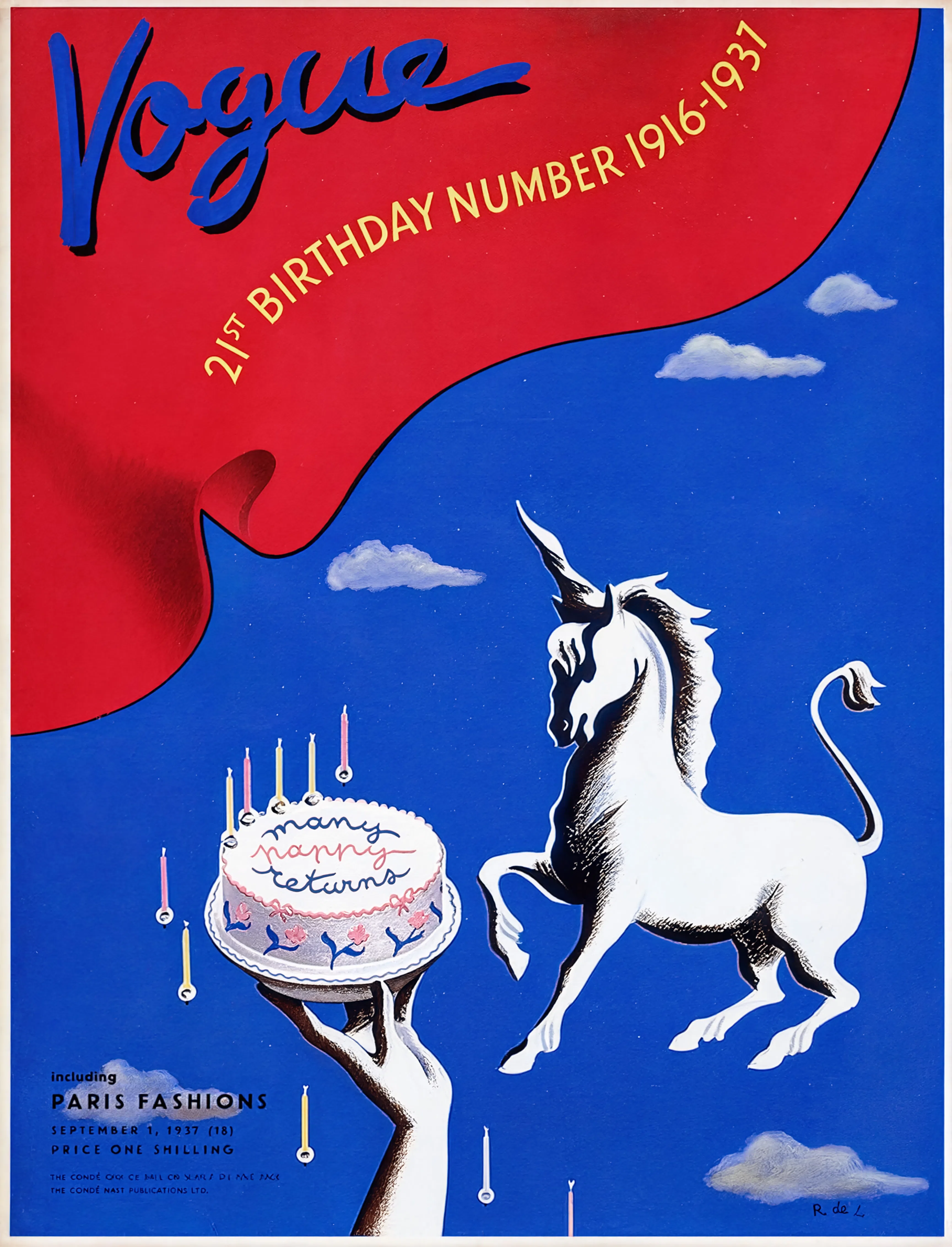 Vintage Vogue Magazine Cover – Anniversary Number 1916–1917