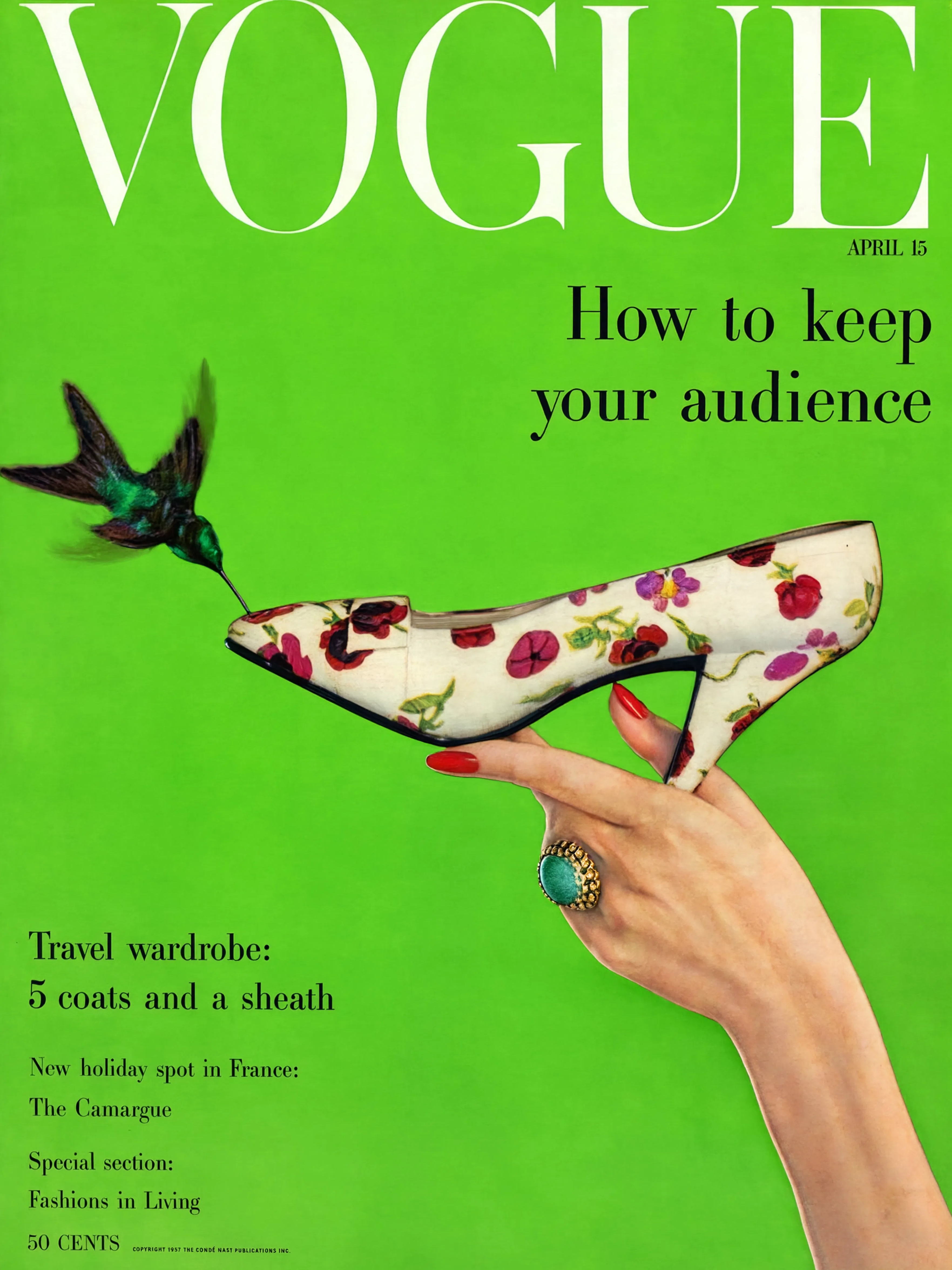 Vintage Vogue Magazine Cover – How to Keep Your Audience, April 15 Art Print