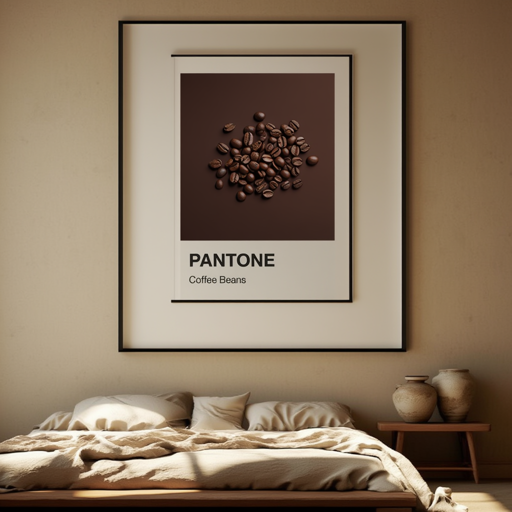 Pantone Inspired Dark Coffee Beans – Minimalist Color Code Art Print