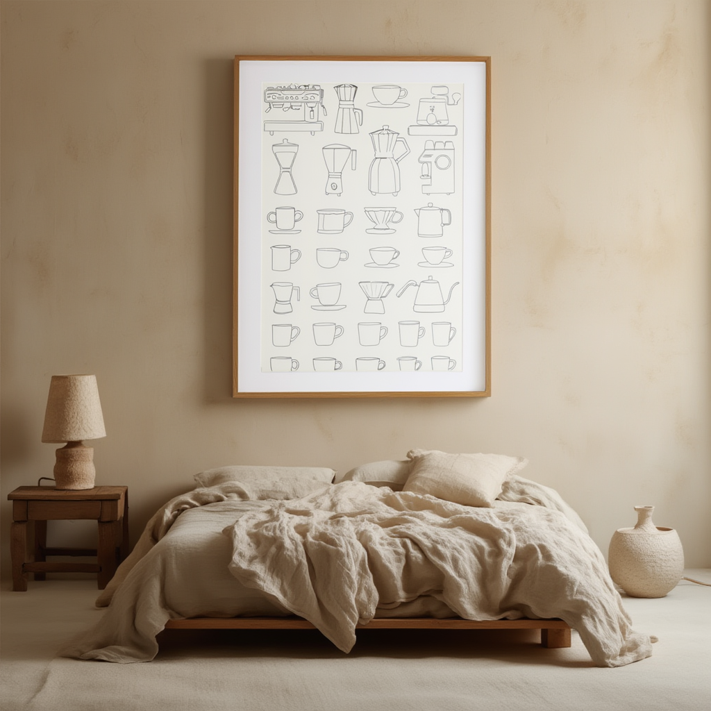 Coffee Line Art – Minimalist Print