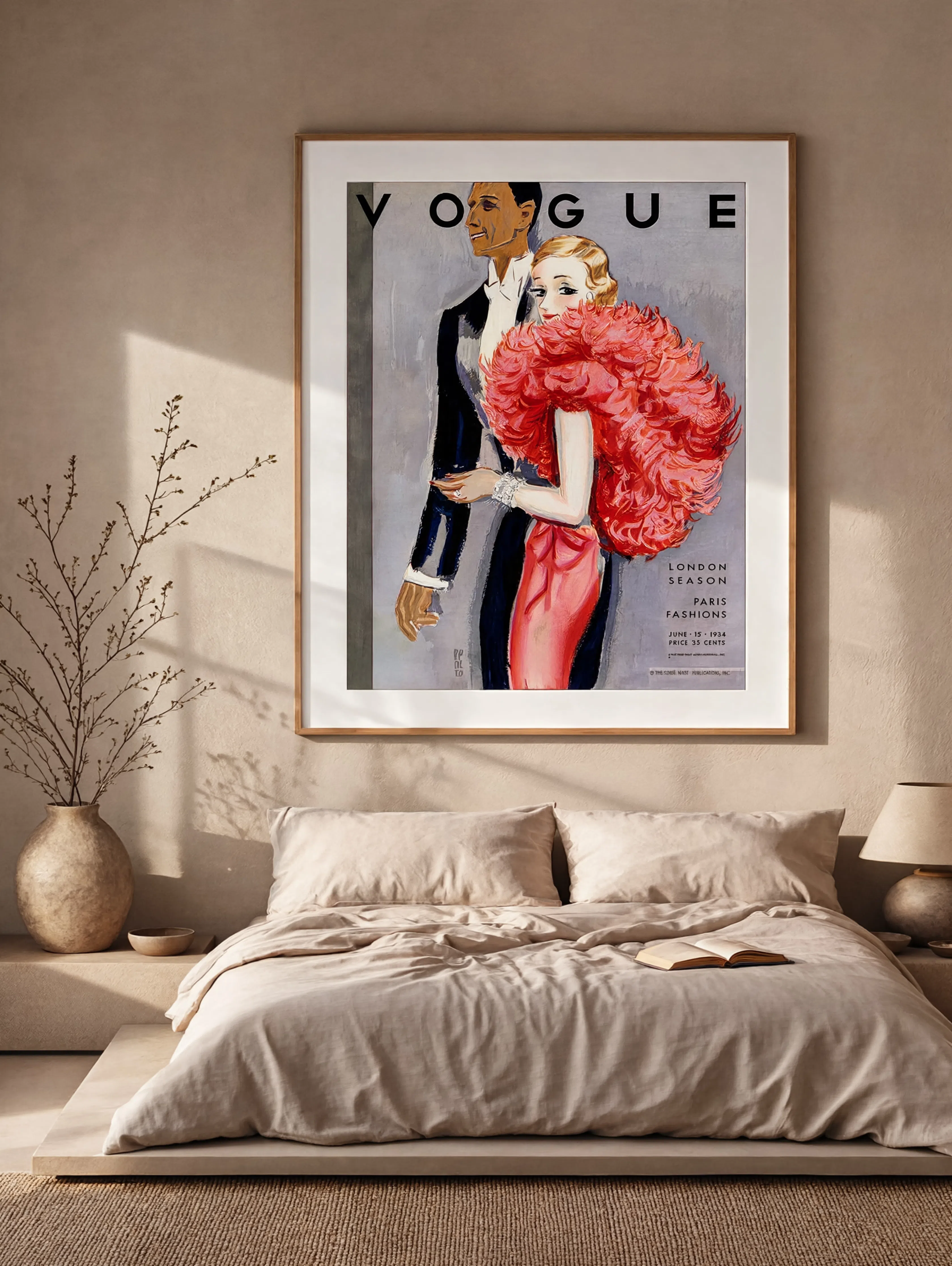 Vogue Magazine Cover, June 15 1934 – London Season Vintage Fashion Art Print