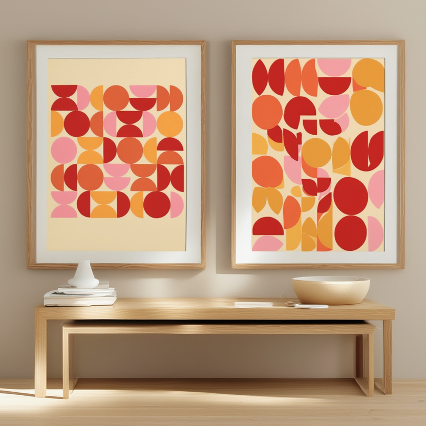 Bauhaus Minimalist Duo – Set of 2 Art Prints - Hakyarts