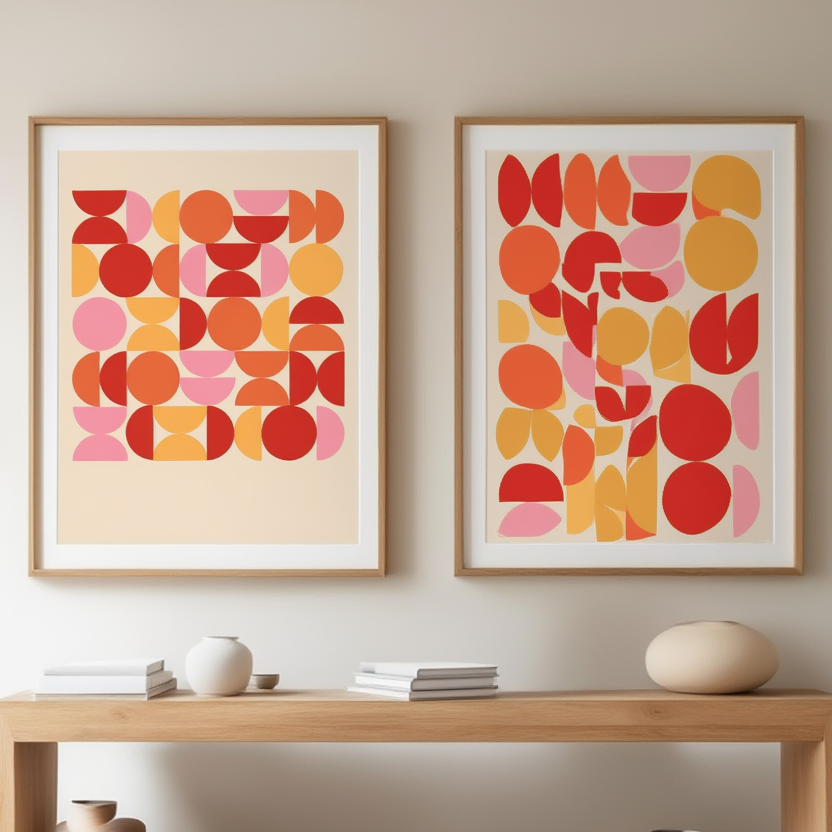 Bauhaus Minimalist Duo – Set of 2 Art Prints - Hakyarts