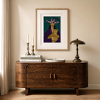 Folk Art Gorgeous Black Woman with Animal II | Contemporary Wall Art Print