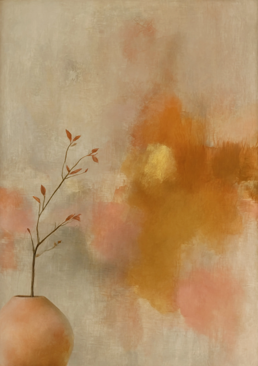 Warm Abstract Painting Variation | Contemporary Abstract Wall Art